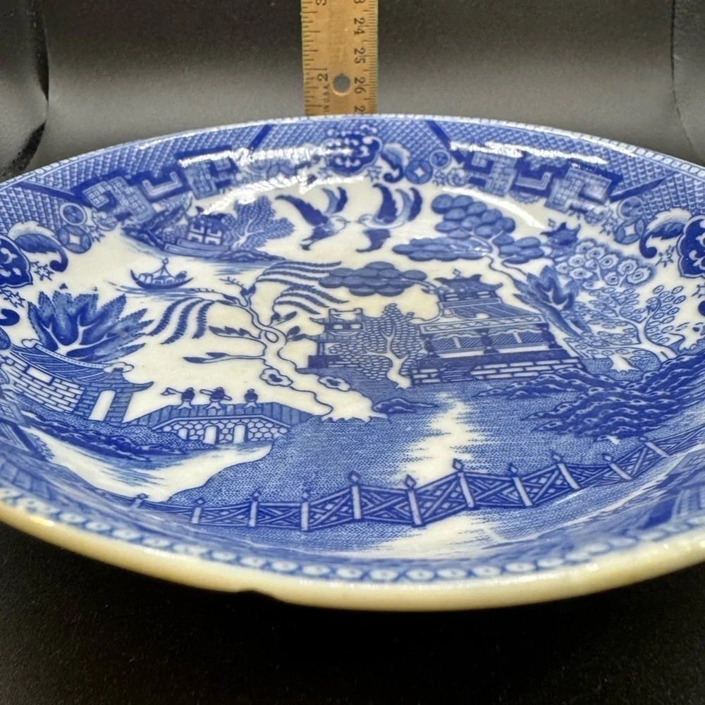 VTG Made in Japan Blue Willow 7.5” Stamped Bowl